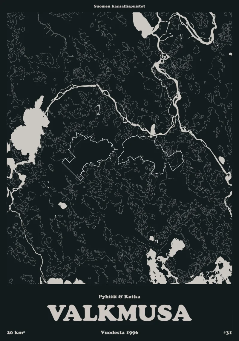 Valkmusan kansallispuisto -juliste